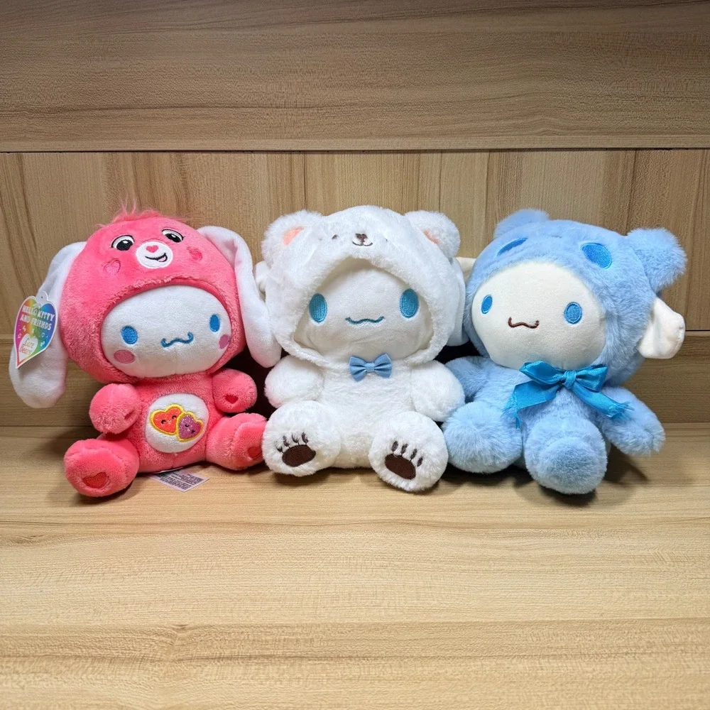 Sanrio Cinnamoroll x Bears hoodie Plush Set Pink White Blue Kawaii 3pc